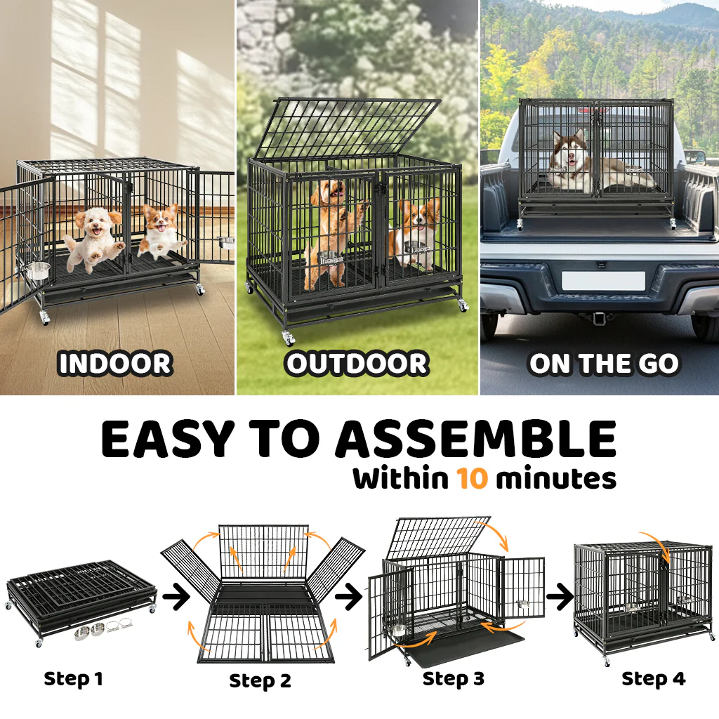 42" Stackable Dog Crate 43S+WHLP02