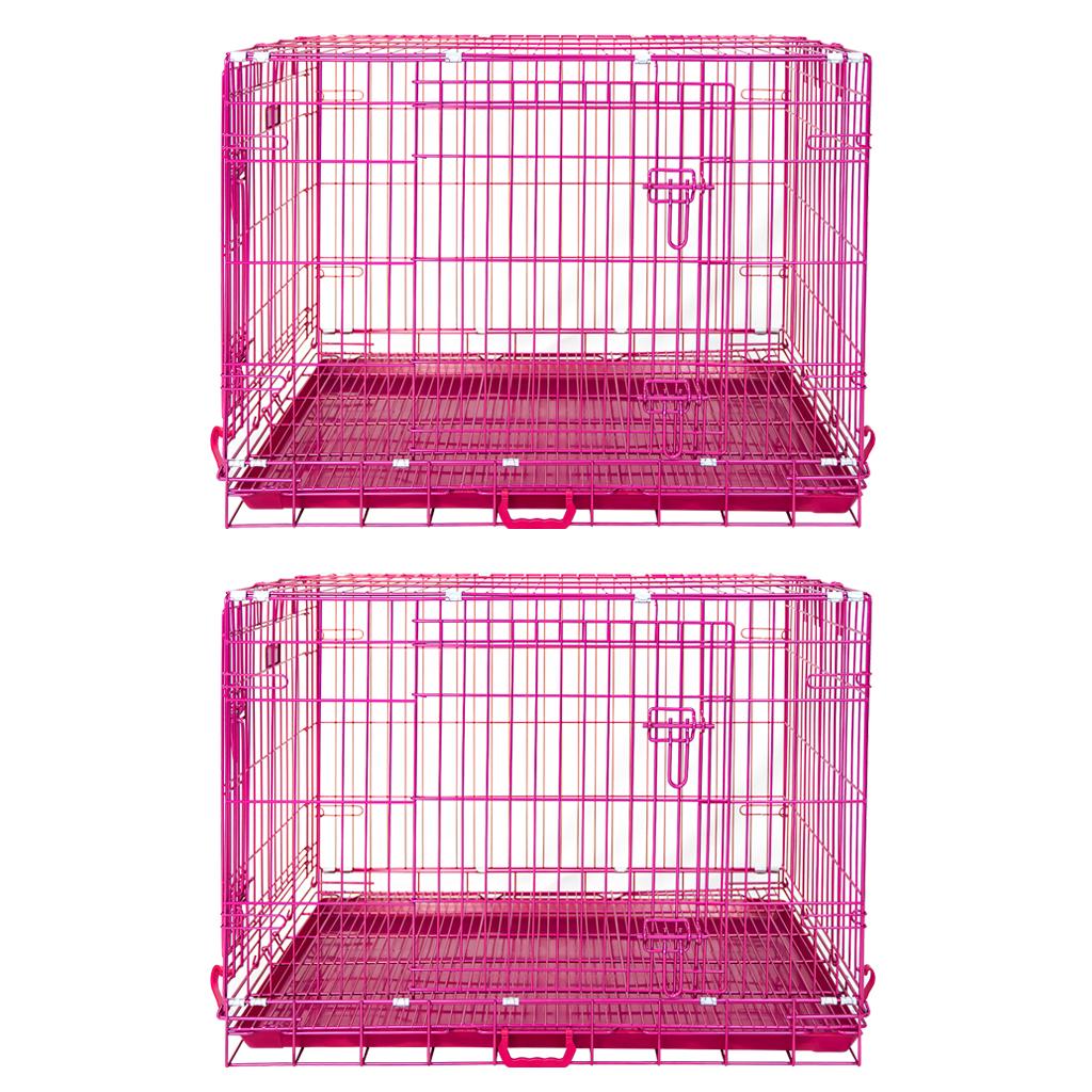 24-42" Pink Wire Dog Crate RED24-42
