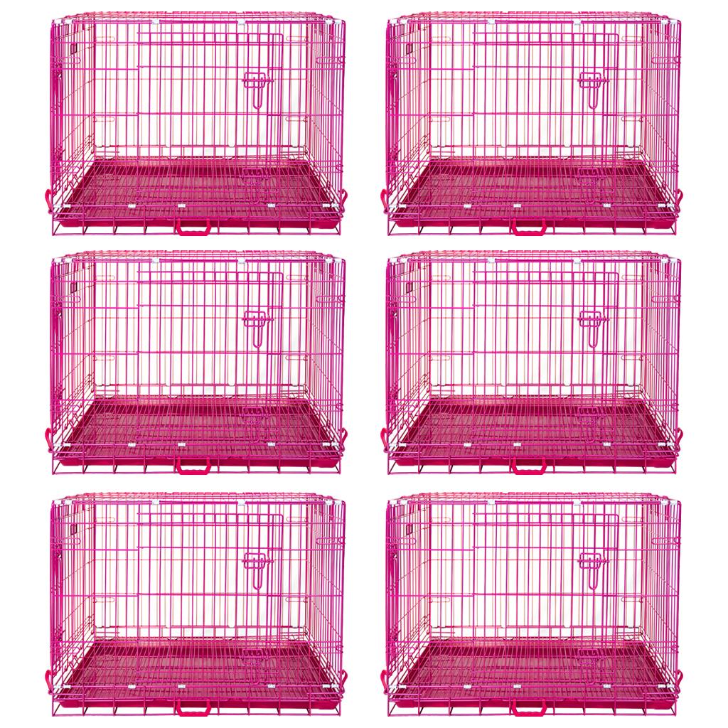 24-42" Pink Wire Dog Crate RED24-42