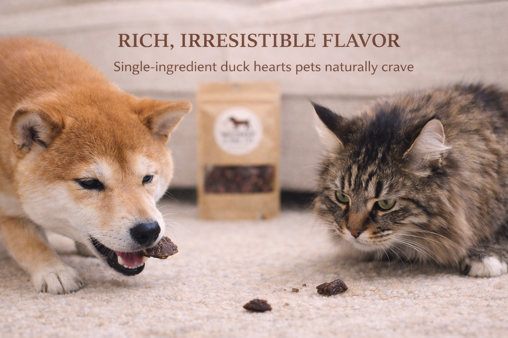 Duck Heart for Dogs & Cats | Protein-Rich Treat | Whisker & Tail Co.