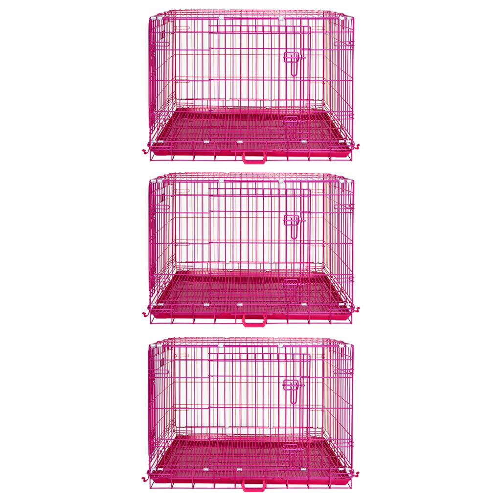 24-42" Pink Wire Dog Crate RED24-42