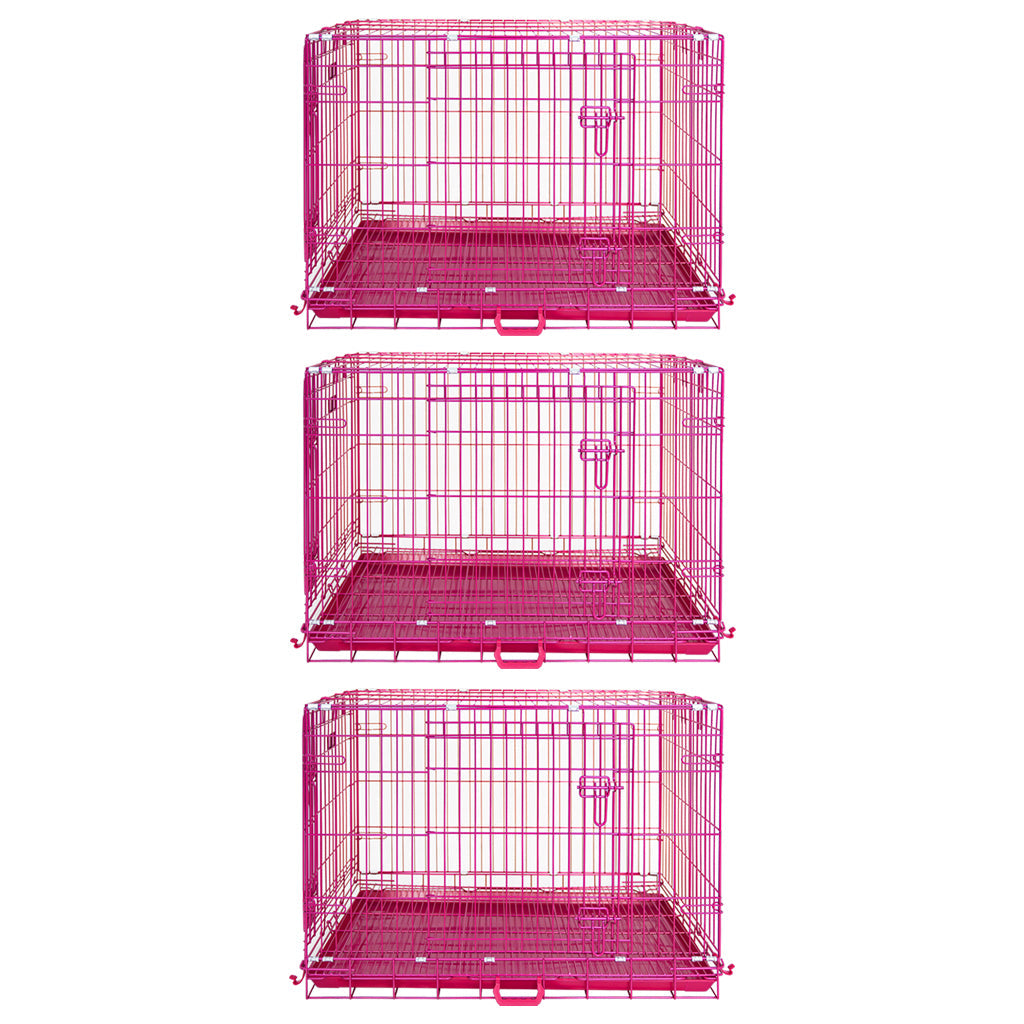 24-42" Pink Wire Dog Crate RED24-42