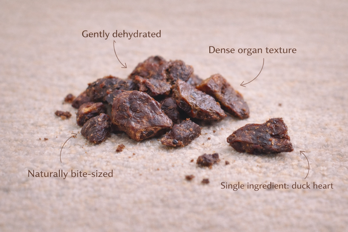 Duck Heart for Dogs & Cats | Protein-Rich Treat | Whisker & Tail Co.