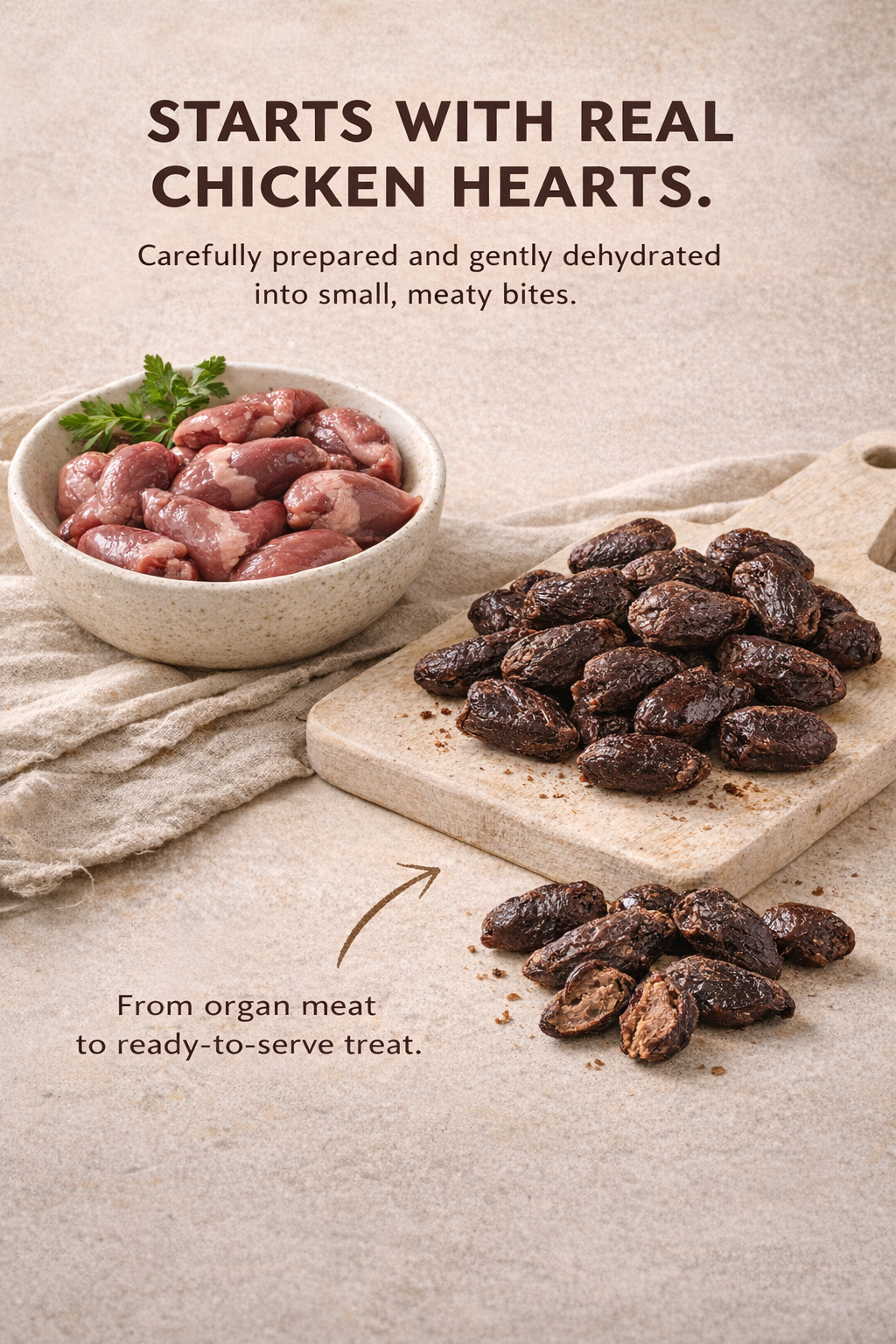 Chicken Hearts for Dogs & Cats | Nutrient-Rich Treat | Whisker & Tail Co.