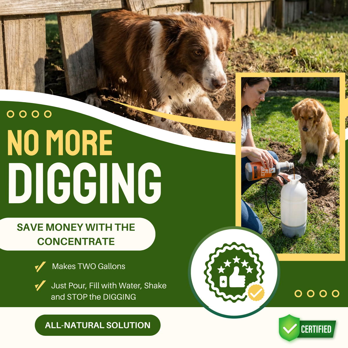 No Holes! Digging Prevention Concentrate/Gallon Trigger Sprayer