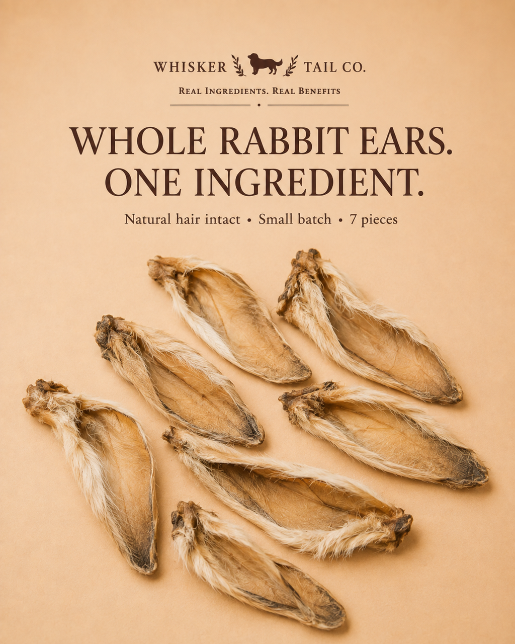 Rabbit Ears for Dogs & Cats | Single-Ingredient Natural Chew | Whisker & Tail Co.