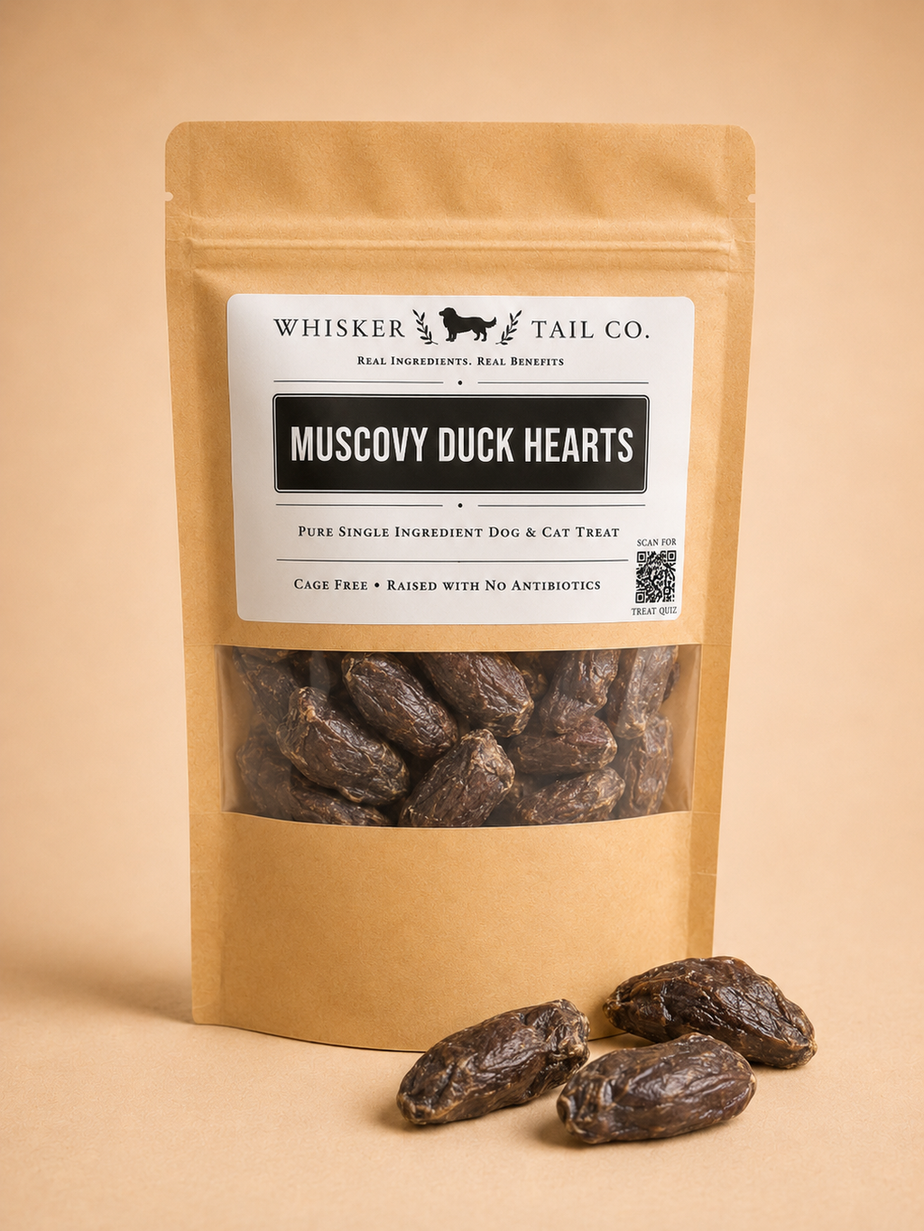 Duck Heart for Dogs & Cats | Protein-Rich Treat | Whisker & Tail Co.
