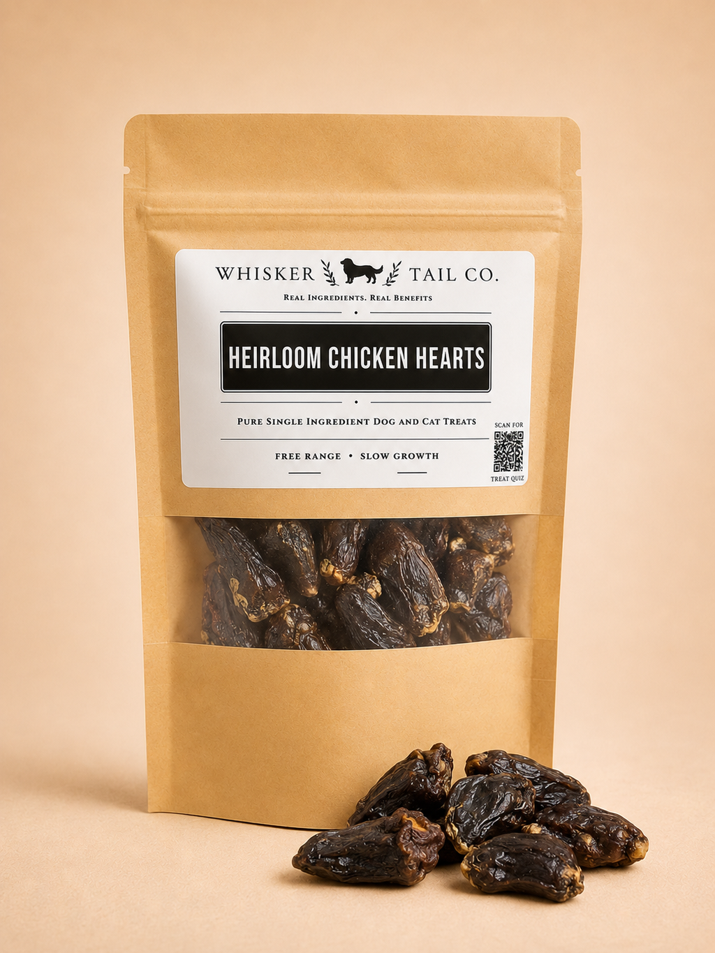 Chicken Hearts for Dogs & Cats | Nutrient-Rich Treat | Whisker & Tail Co.