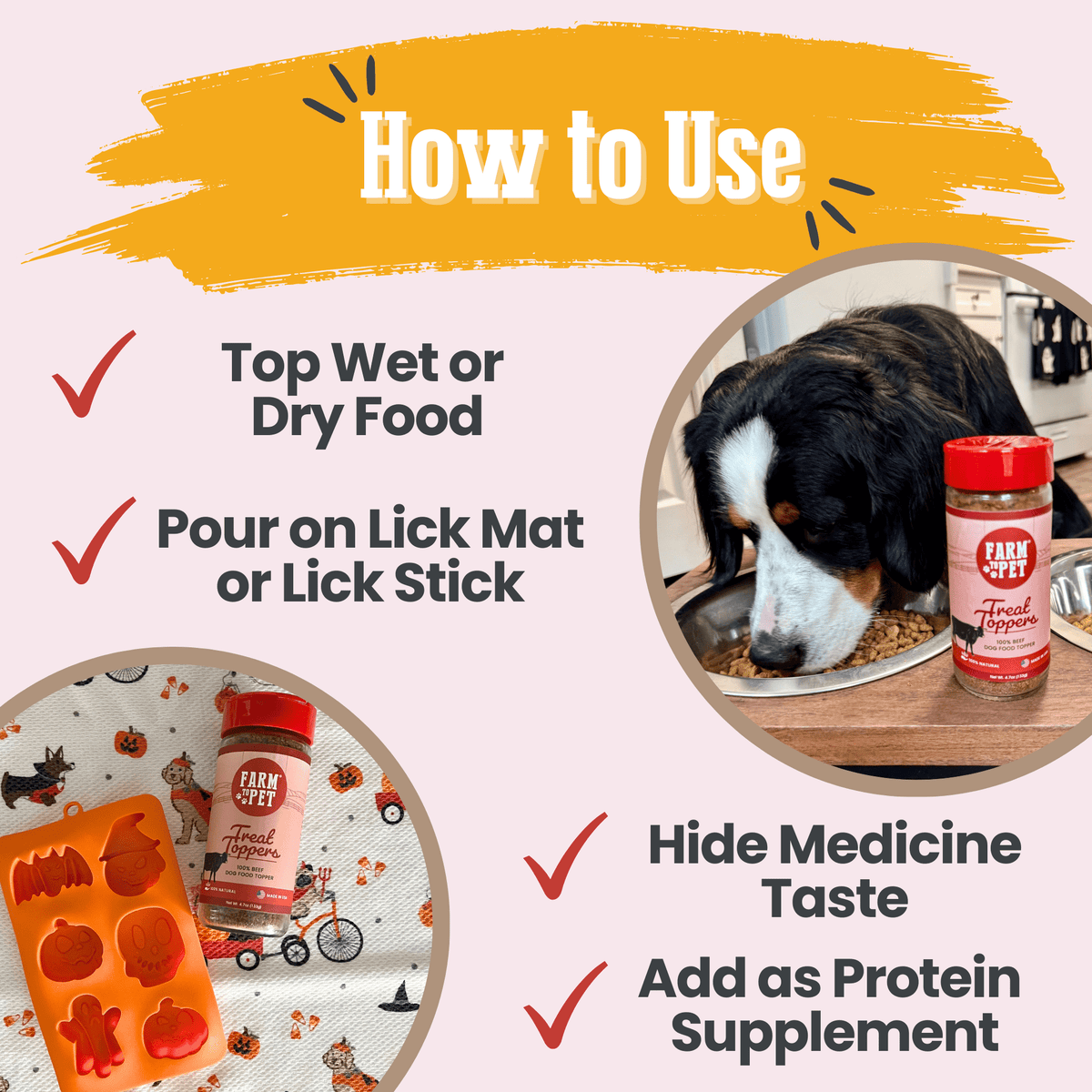 Treat Topper Beef Dog Food Topper | Powdered Meal Topper for Pets