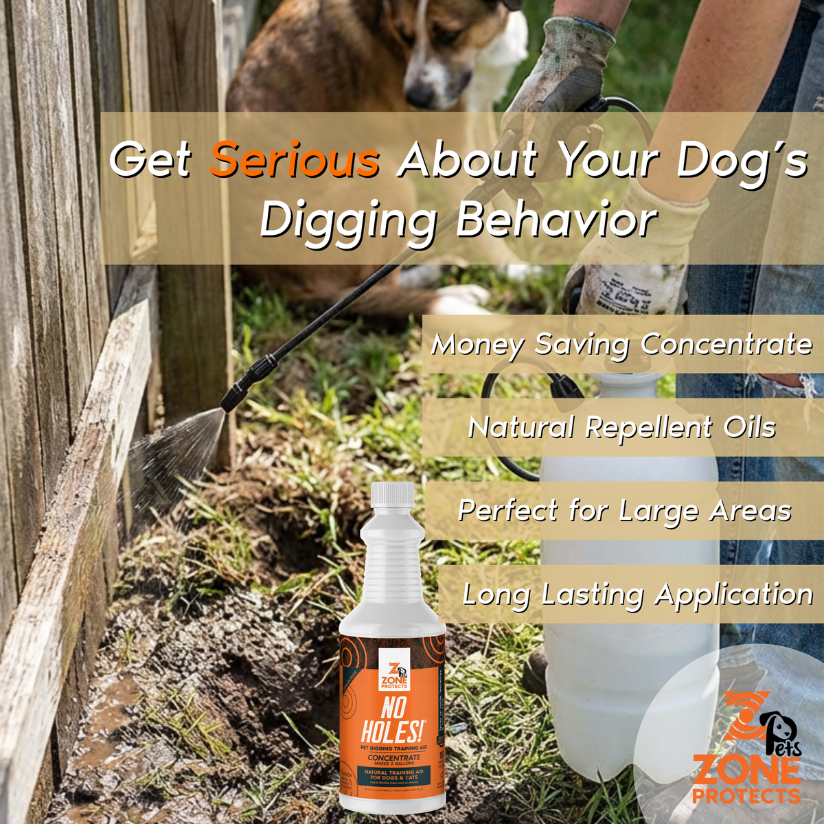 No Holes! Digging Prevention Concentrate/Gallon Trigger Sprayer