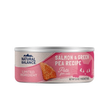 Natural Balance LID Salmon & Green Pea Wet Cat Food – 5.5 oz Can