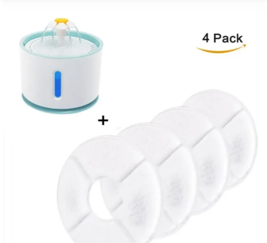 Automatic Pet Water Fountain | LED Light | Filtered | Quiet Pump | Cats & Small Dogs