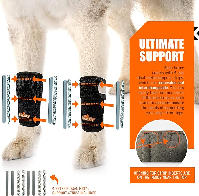 NeoAlly 3-in-1 Dog Front Leg Splint & Support Brace – Pair