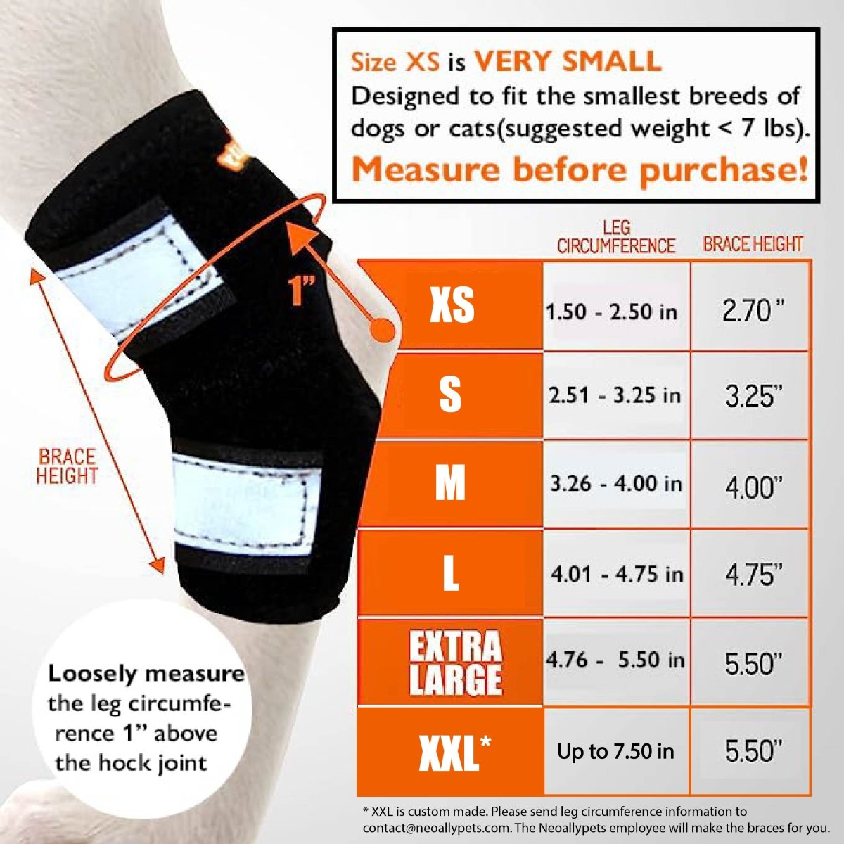 NeoAlly 3-in-1 Short Rear Leg Hock Brace for Small Dogs – Pair