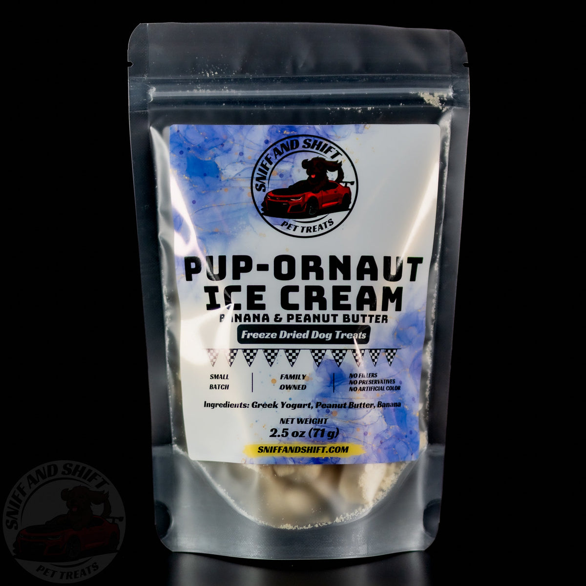 Pup-Ornaut Freeze-Dried Dog Ice Cream: Banana Peanut Butter
