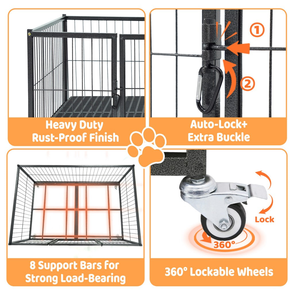 42" Stackable Dog Crate 43S+WHLP02