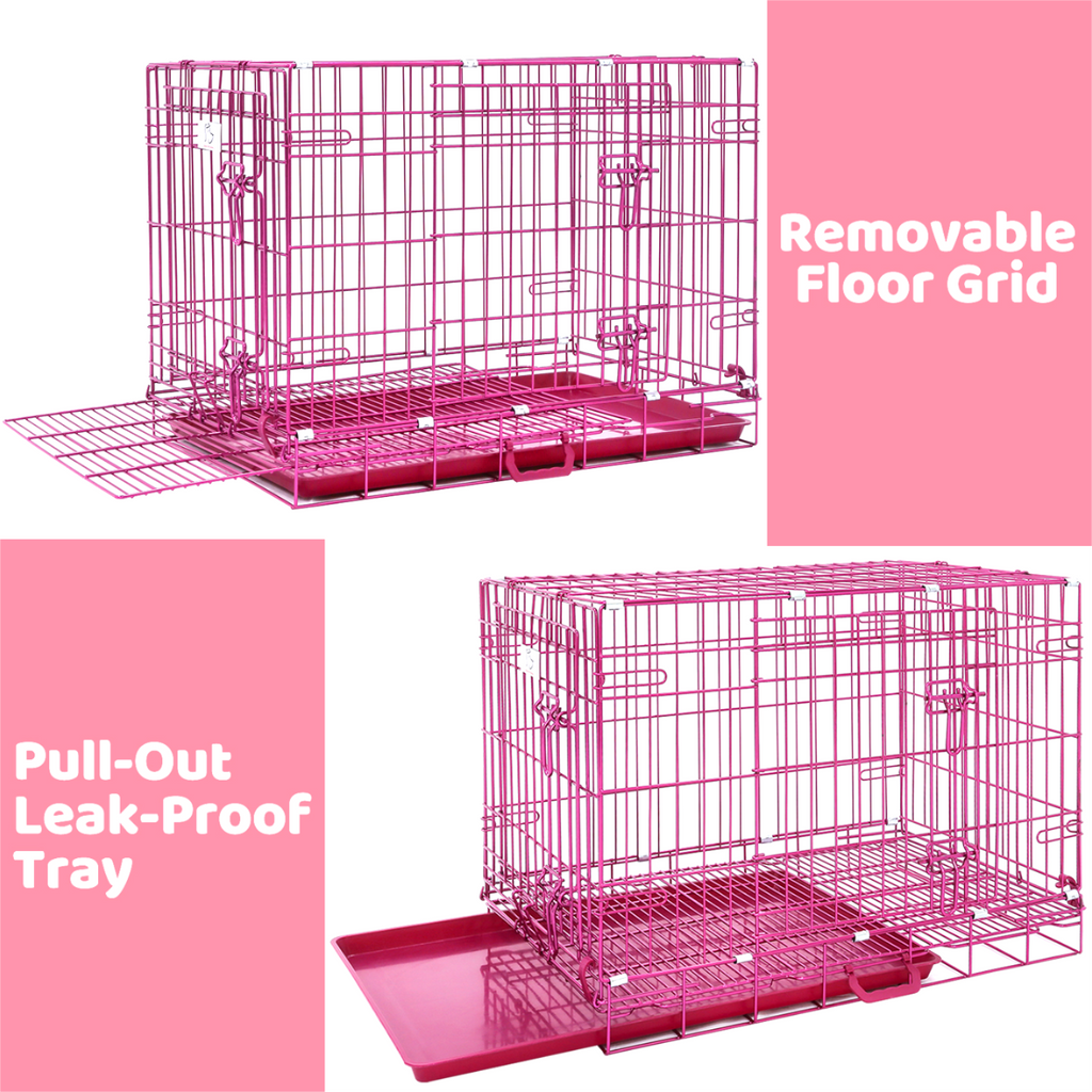 24-42" Pink Wire Dog Crate RED24-42