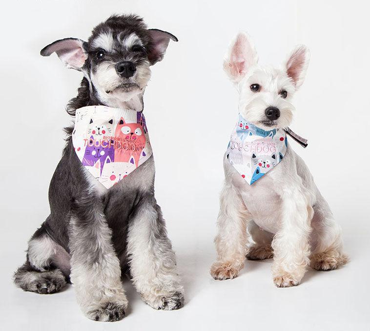 Touchdog ®'Head-Popper' Fashion Designer Printed Hook-and-Loop Dog Bandana