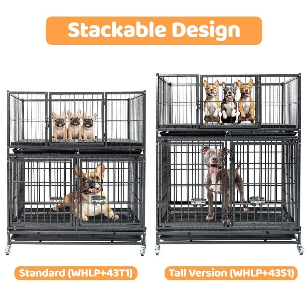 42" Stackable Dog Crate 43T+WHLP02