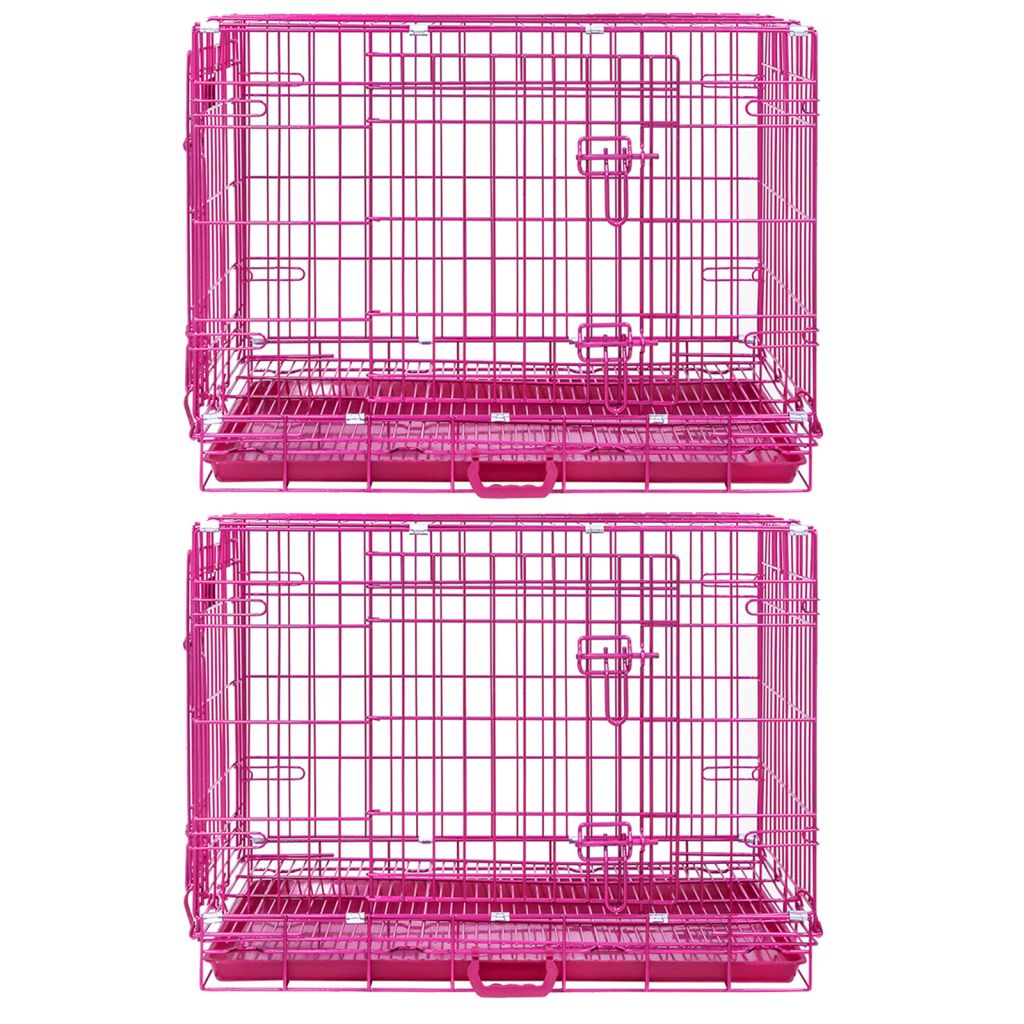24-42" Pink Wire Dog Crate RED24-42