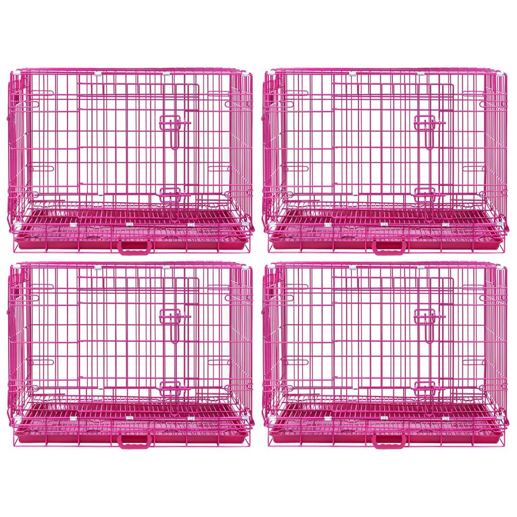 24-42" Pink Wire Dog Crate RED24-42