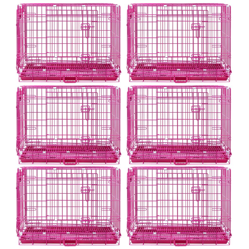 24-42" Pink Wire Dog Crate RED24-42